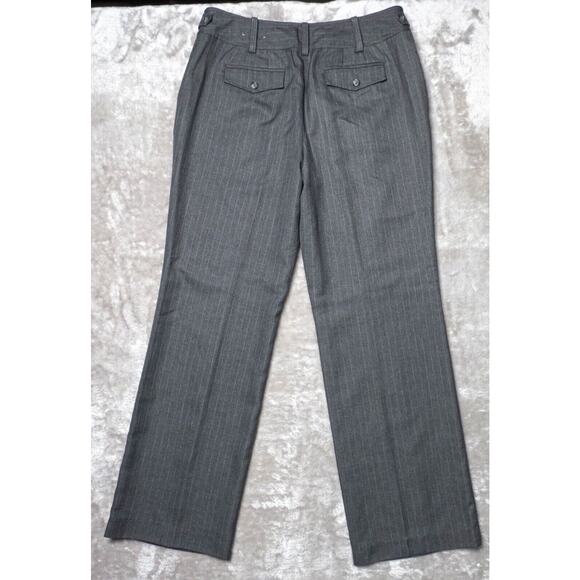 Express Editor Gray Pinstripe Straight Leg Pants Curvy Fit Womens Size 10 - Picture 3 of 15